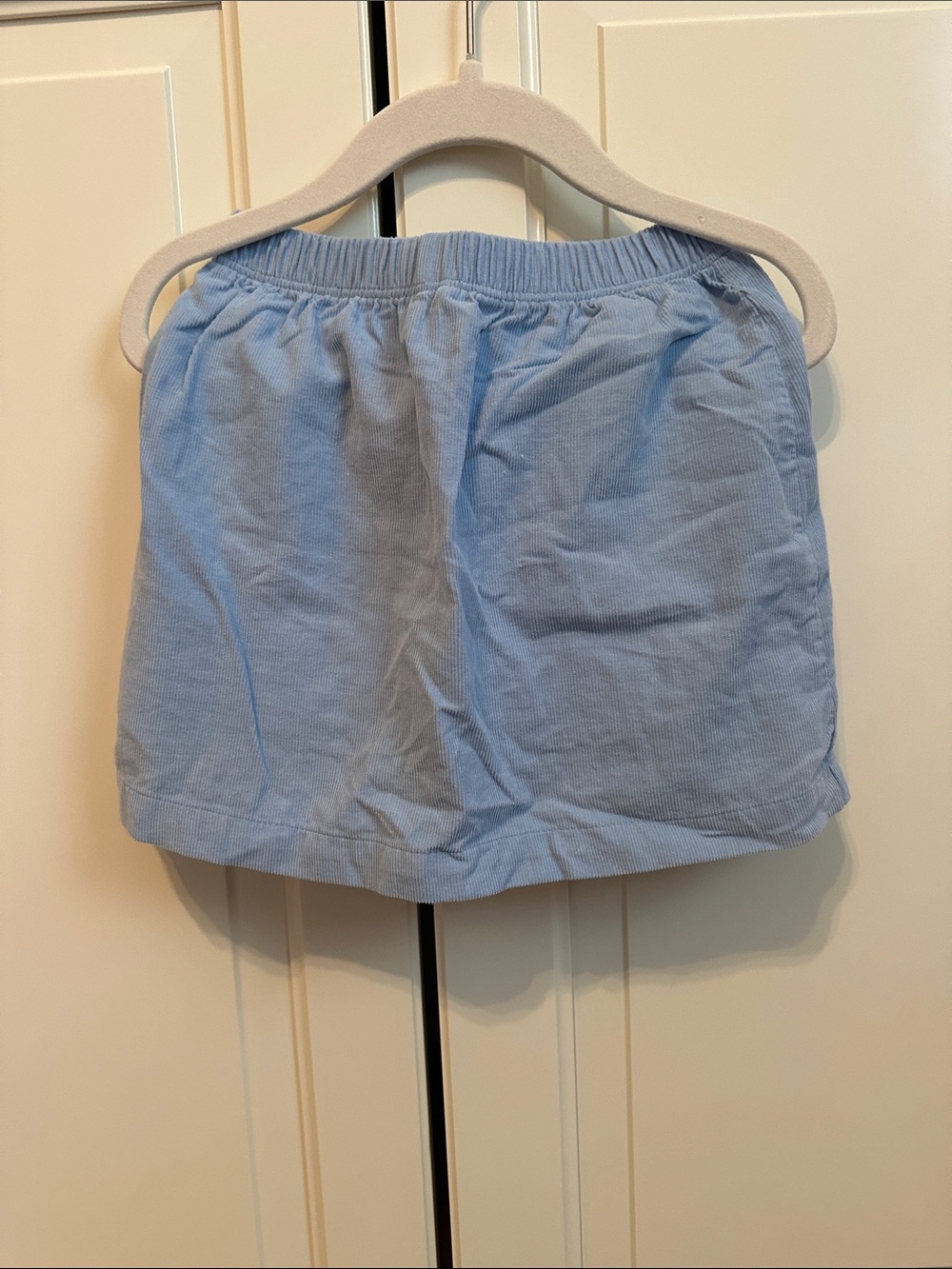 Light Blue Elastic Waist Skort